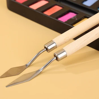 7PCS/Set Oil Painting Scraper Set Paint Wood Handle Palette Knife Art Gouache Paint Painting Scraper 4