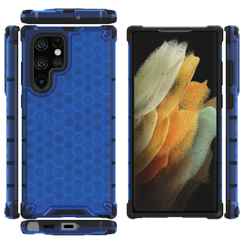 2-in-1 Full Protection Shockproof Translucent Phone Case with Hard Armor Cover