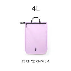 Waterproof Zipper Pouch with Handle for Clothing and Accessories - Portable Travel and Sports Organizer (Purple M)