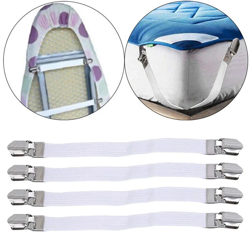 4Pcs 다림질 보드 커버 테이블 천으로 버클 홀더 소파 클립 패스너 브레이스 침대 시트 그립 버클 가구 액세서리