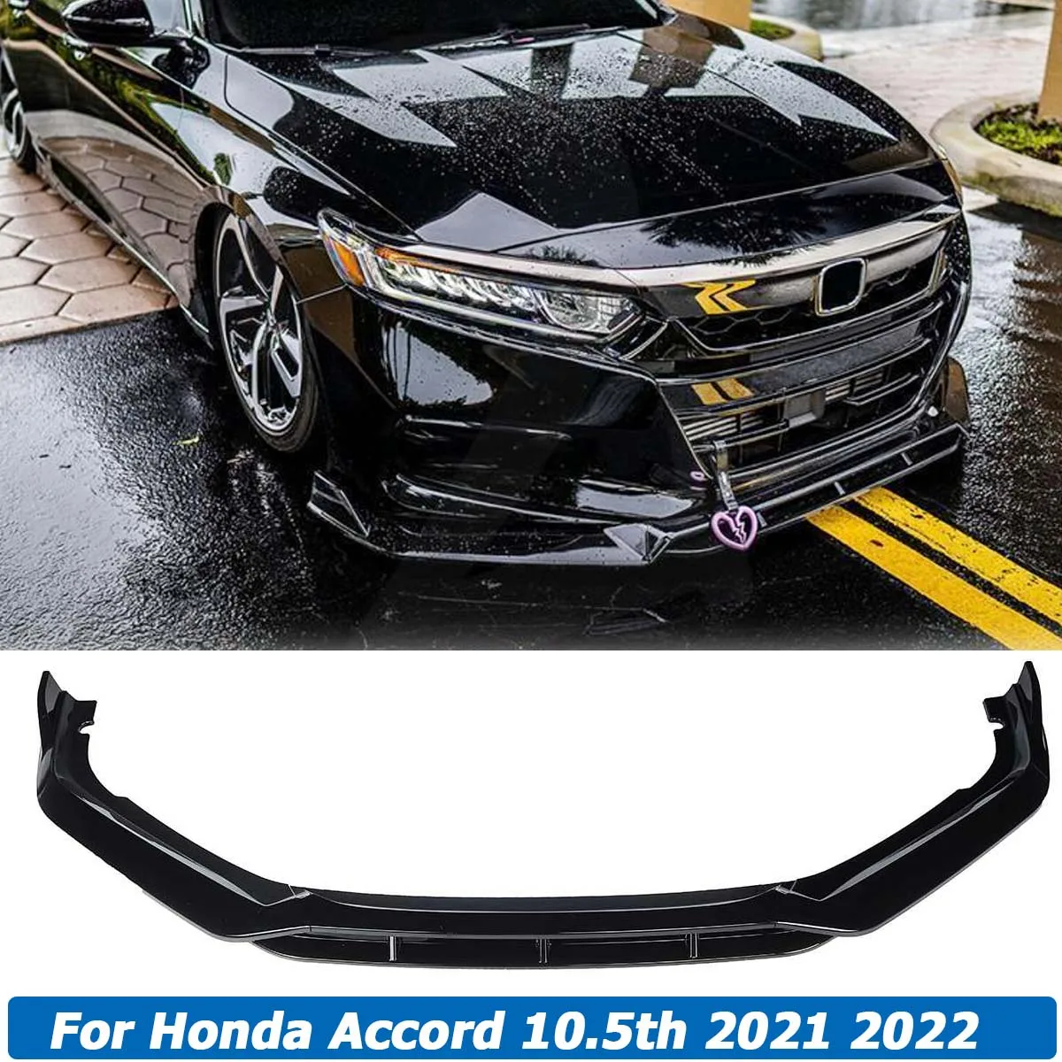 

4PCS Front Bumper Lip Splitter Side Spoiler Body Kit Deflector Guards For Honda Accord 10.5th Gen 2021 2022 Car Accessories