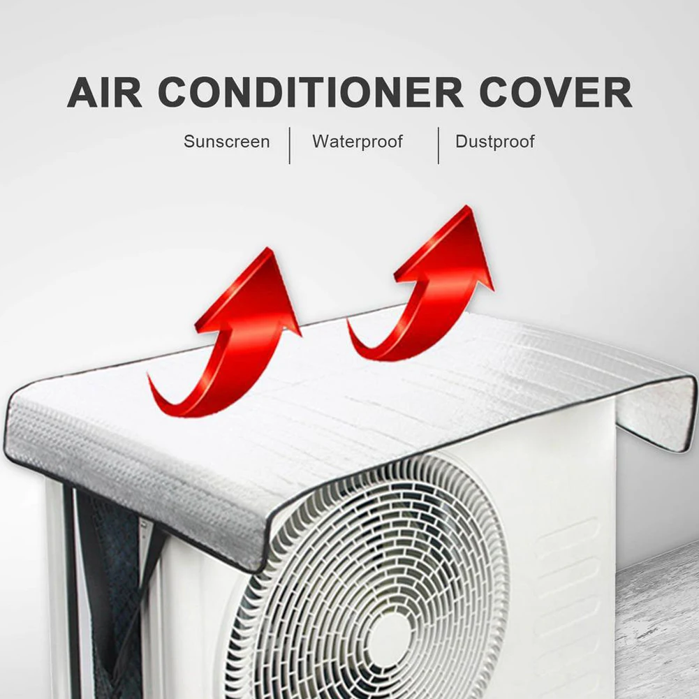 

1pc Air Conditioner Cover Waterproof Dustproof Aluminum Foil Sunscreen Composite Fabric Protection Cover Household Supplies