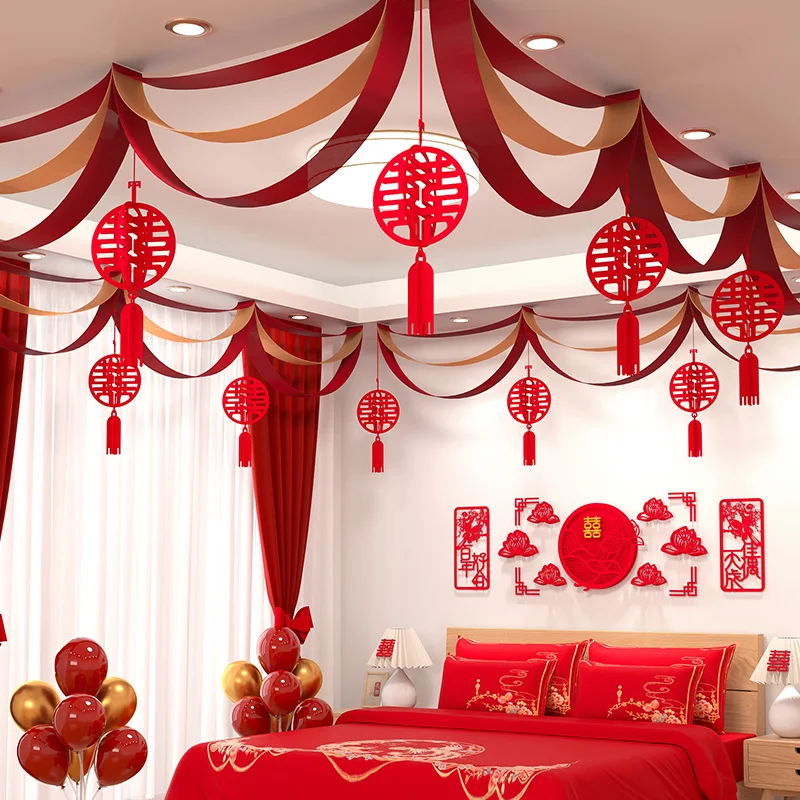 

Special wedding room decoration set with flower pulling
