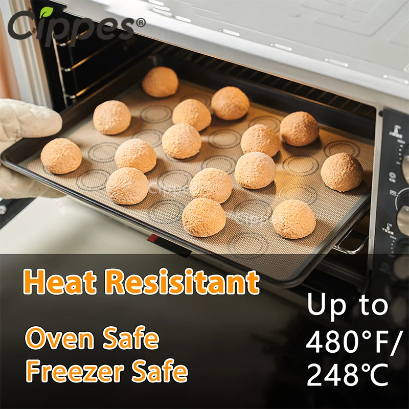 1/2PCS Silicone Baking Mats for Oven, Reusable Non Stick Heat Resistant Bakeware Sheet Liner, for Pastry, Cookie, Macaron, Cakes 3
