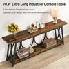 70.9 inch Extra Long Console Table,  Industrial Sofa Table Behind Couch with 2 Tier Storage Shelf ,  Narrow Entryway 6