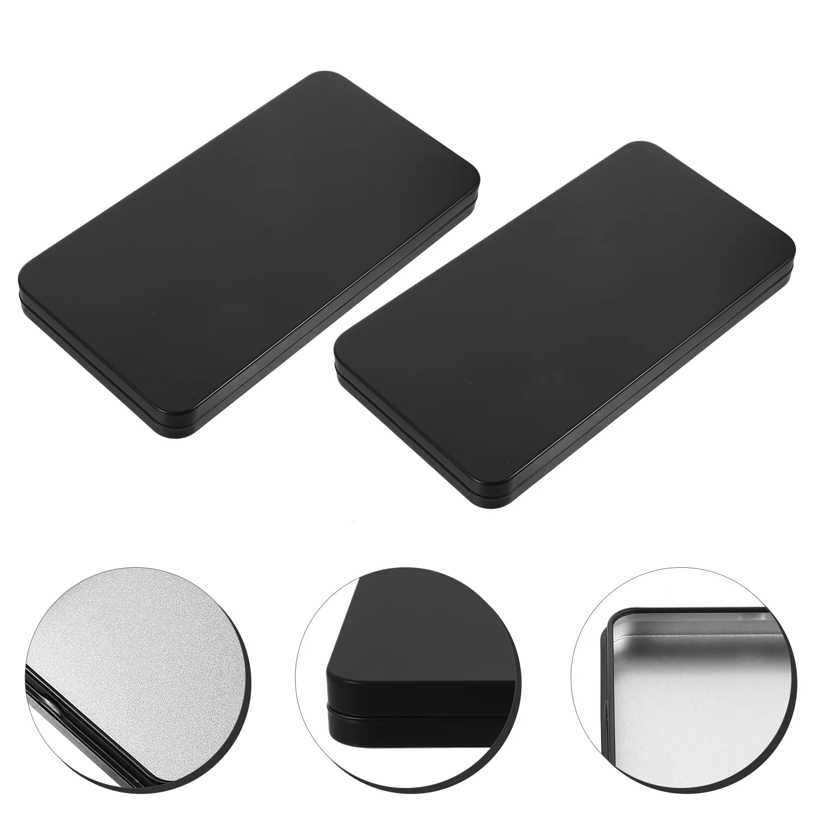 2 Pcs Tinplate Cash Box Storage Boxes Pocket Organizer Containers Metal Small Balm Practical