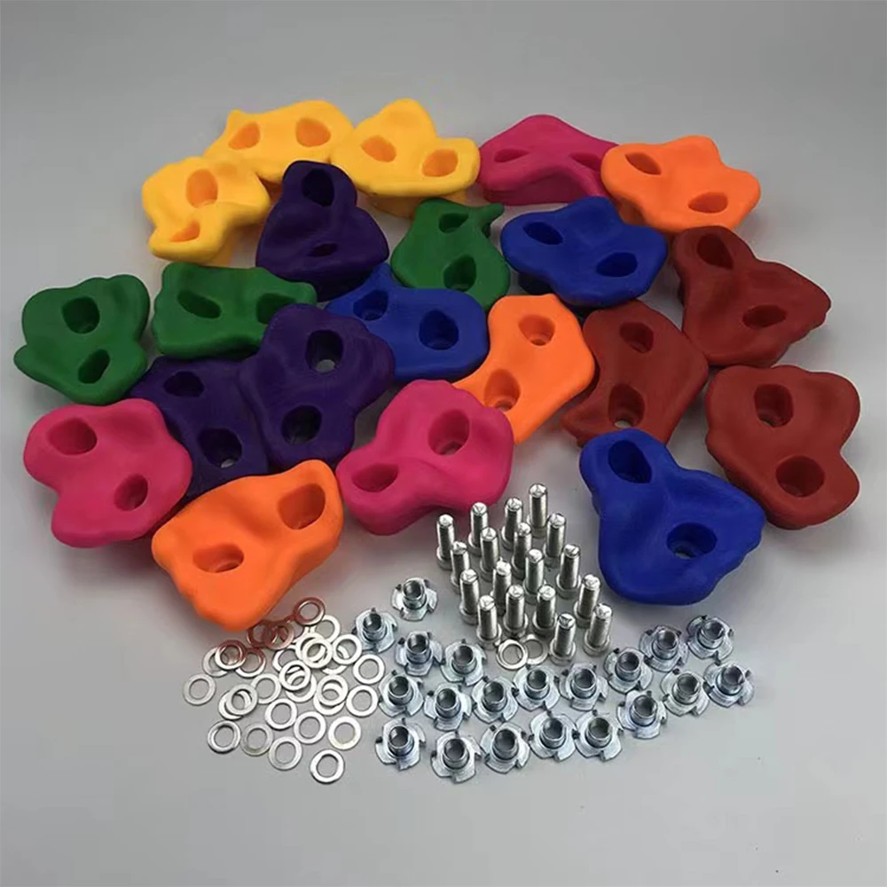 10Pcs/Set Kids Rock Climbing Wall Holds Children Wood Stones Toys Child Playground Game Hand Feet Hold Grip Kit | Игрушки и хобби