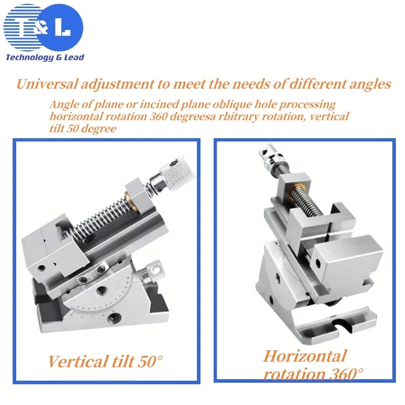 Universal Precision Flat Pliers 360 Degrees Rotation Adjustable Angle Sine Tilting Vice Grinder Manual Force Precision CNC Tools 3