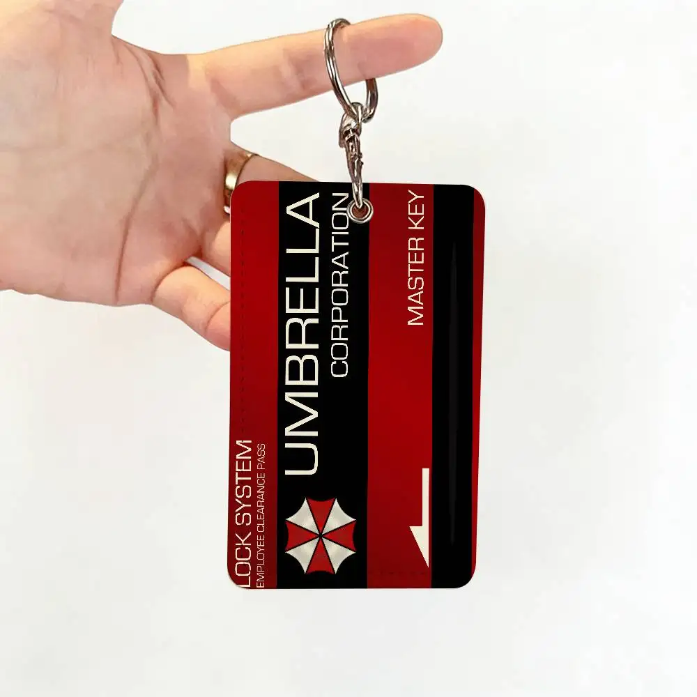 Game R-Resident Evil Umbrella PU-Kartenhalter mit Schlüsselanhänger für Bankkarte, U-Bahn, Buskarte, Zugangskarten-Schutzhülle – Detail 3