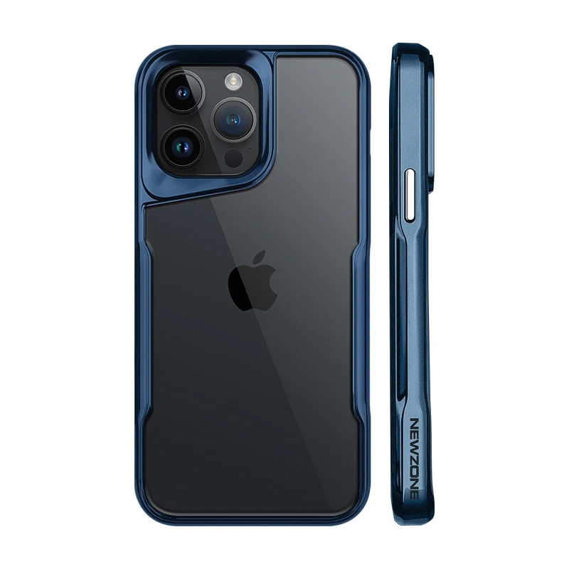 Plating Soft Rubber Border Phone Case For iPhone 11 12 13 14 15 Pro Max Plus Lens Protection High Transparent Back Plate Case