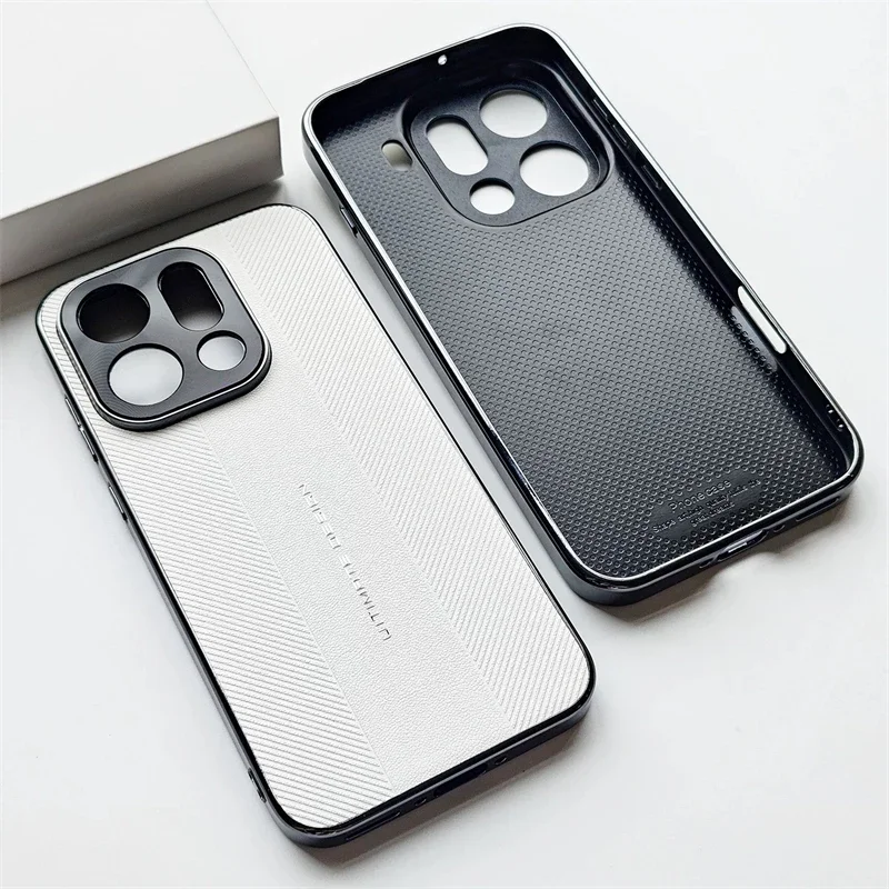 Luxury Electroplated Leather Texture Shockproof Bumper Case with Camera Protection