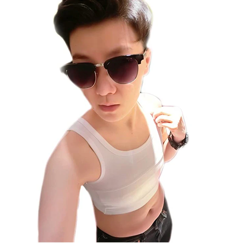 Chest Binder HaleyChan Women's Chest Binder Tomboy Trans Lesbian Pullover Half Length Corset Top Short Tank Top