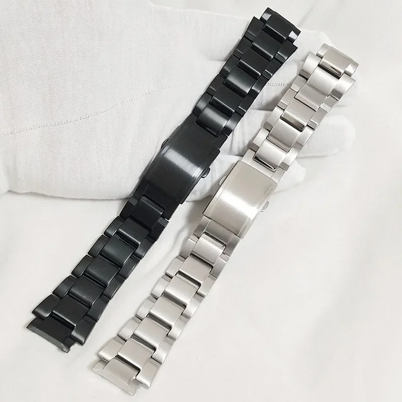 

Watch Accessories Strap FOR CASIO GST-B300 Wristwatch Band Solid Stainless Steel Liker Bracelet Double Safety Buckle Belt