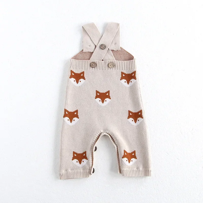 Autumn Baby Knitted Overalls Romper for Infant Boys and Girls
