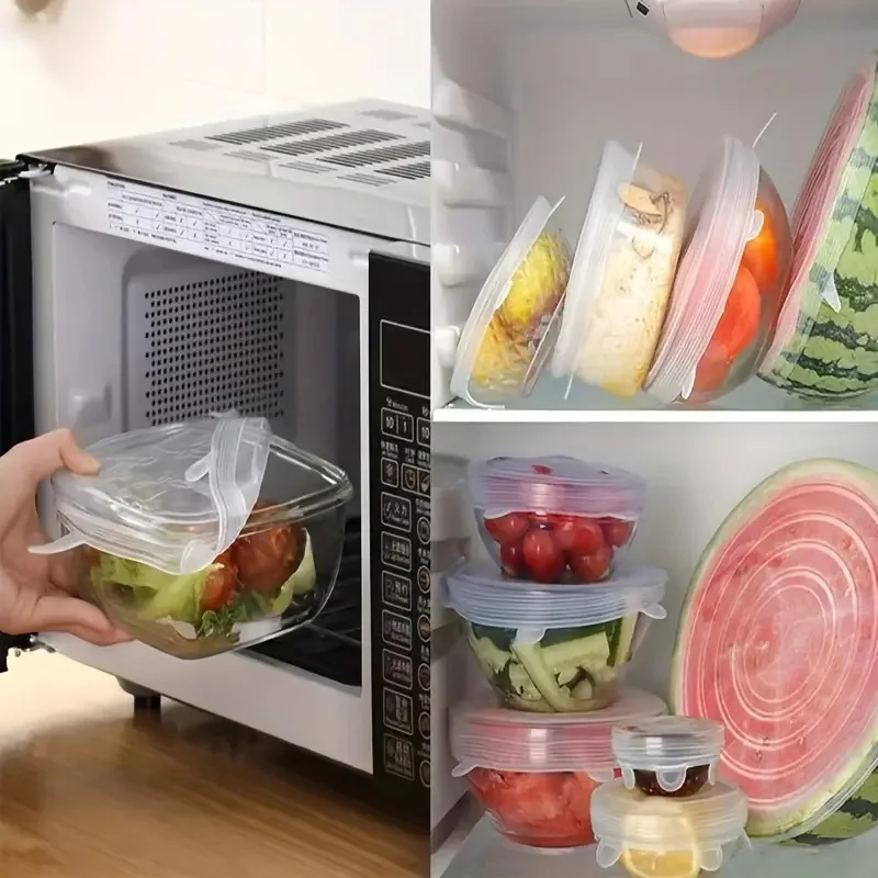 Eco-Friendly Reusable Silicone Stretch Lids - Versatile Food Covers