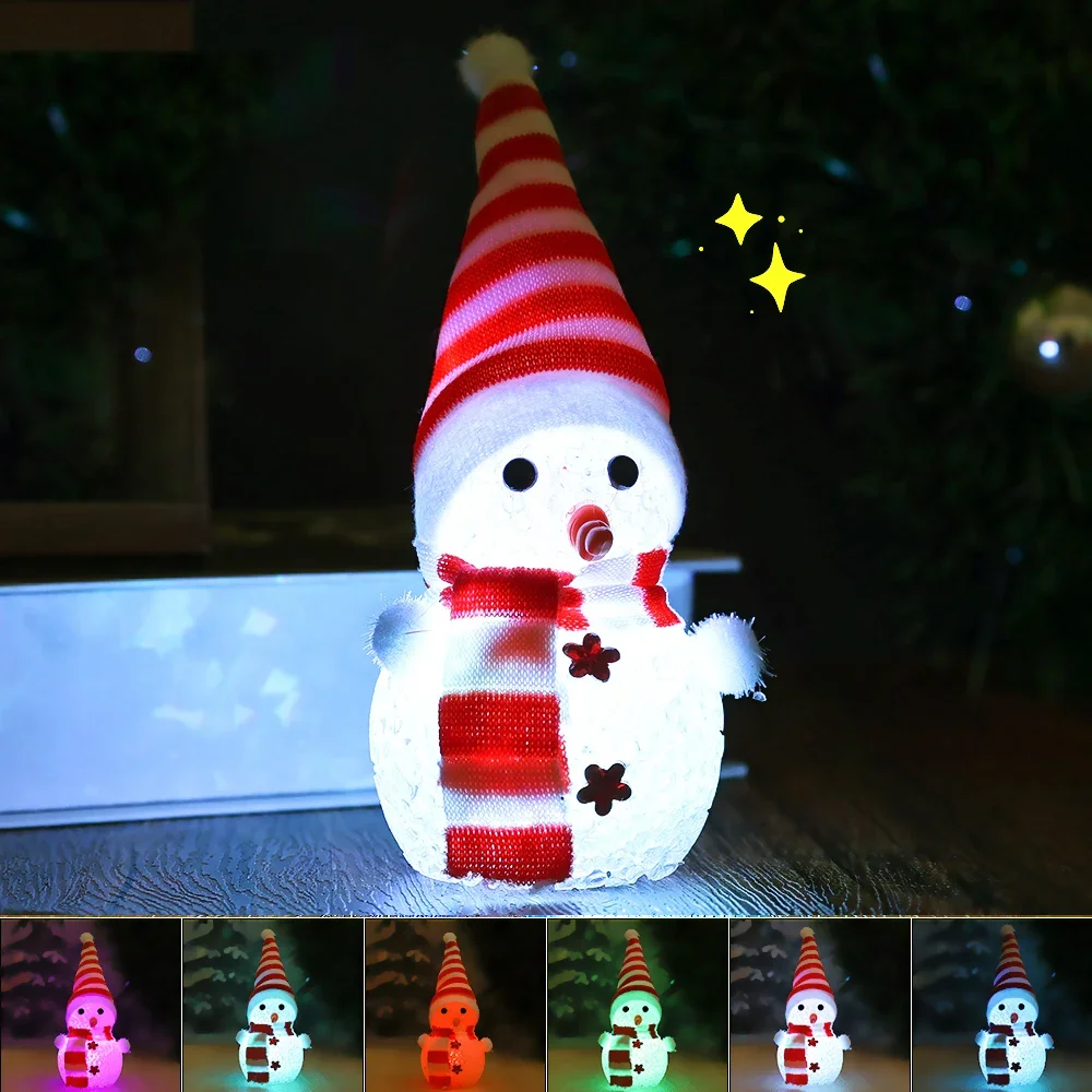 Christmas Christmas Snowman Color Lights Christmas Tree Santa