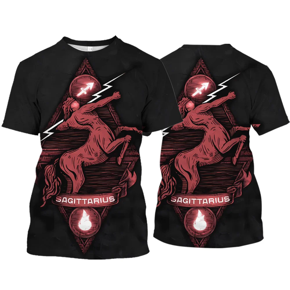 

Currently hot Personalized Zodiac 3D Printed Men's T-shirt Summer Street Fashion Trend Hip Hop Clothing Breathable O-collar top