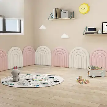 Padded Wall Panels Soft Anti-Collision 3D Wall Padding Nursery Wall Mats Decorative Peel And Stick Headboard Anti collision 1