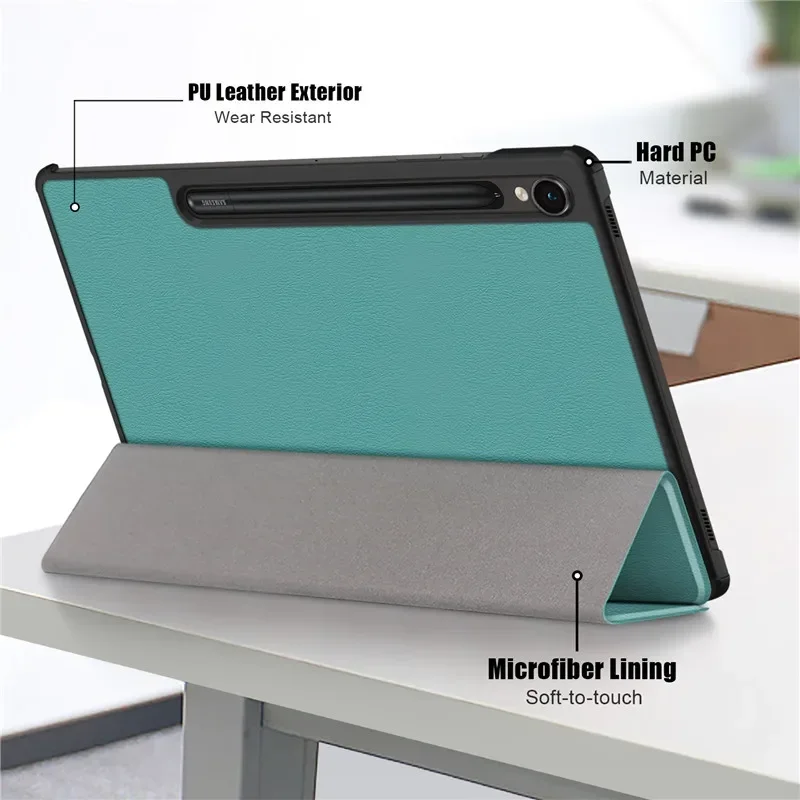 Capa para Tablet Smart Folio Magnética Suporte Dobrável Samsung Galaxy Tab s9 fe S9fe 10.9 2023 - Imagem 4