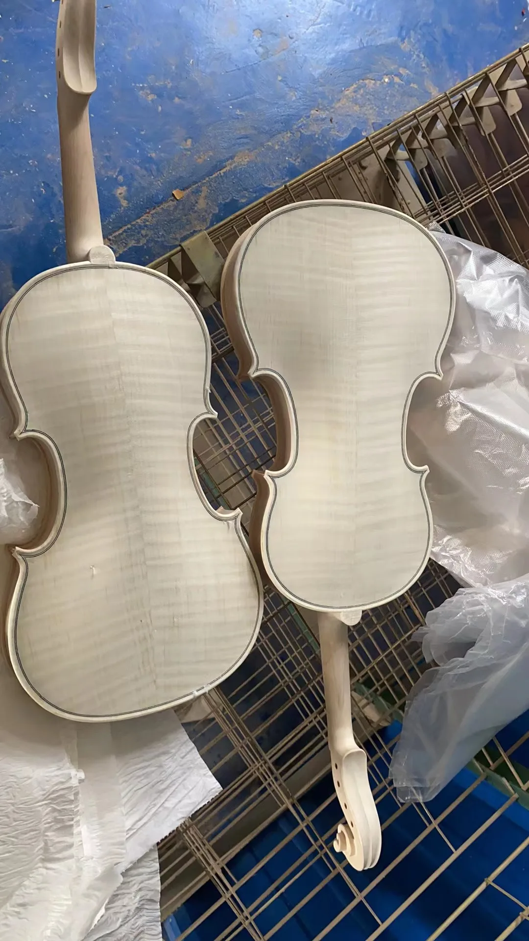 over 30 years All European Wood Violin 4/4 Guarneri 1743 professional Handmade white embryo unfinished violin Ebony Fingerboard