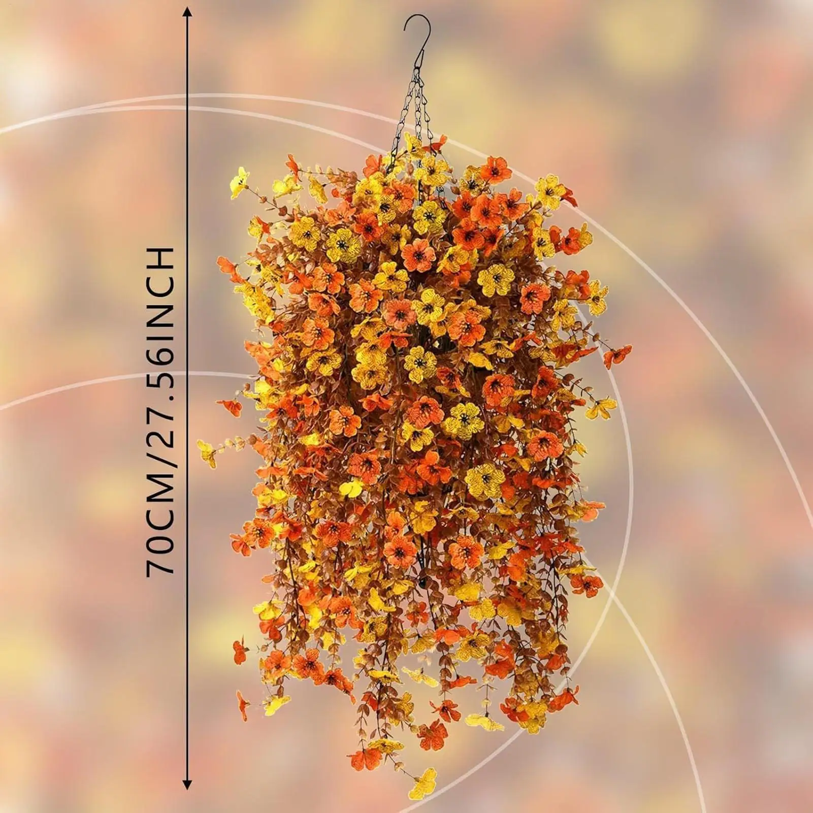 Fall Flowers Artificial For Decoration Realistic Bouquet 27.5 Inch UV Resistant Fall Outdoor Flowers For Porch Door Home Indoor