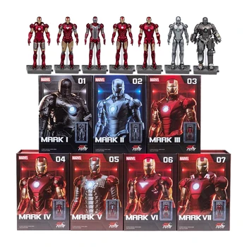 ZD Marvel Iron Man Figurine Small Size Model Toys MK1-MK7 Series Exquisite Figure Collection Decoration Child Christmas Gift Toy