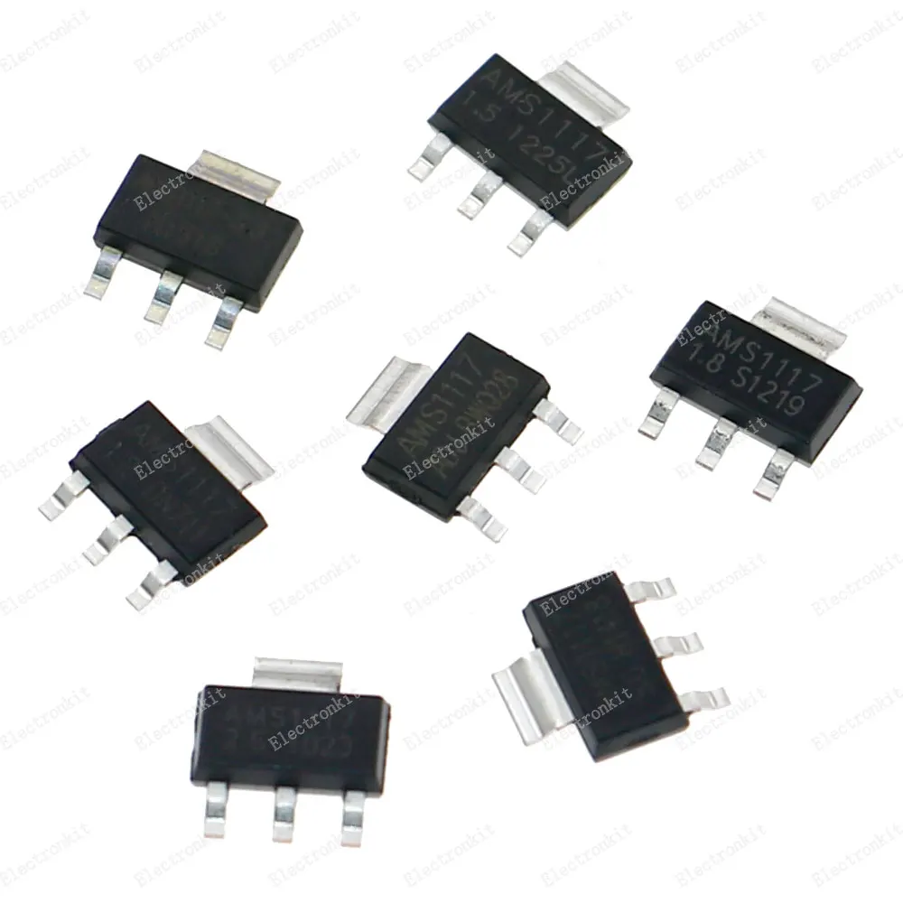 70pcs AMS1117-ADJ 1.2V 1.5V 1.8V 2.5V 3.3V 5V SOT-223 Low Dropout Voltage Regulator SMD Transistor Kit Triode Tube DIY Set Box