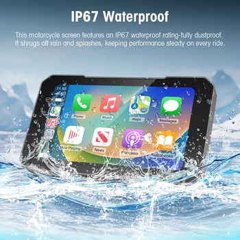 Navigazione per moto da 5" GPS Wireless Carplay e Android Auto Moto Monitor IPX67 Display impermeabile Doppio Bluetooth