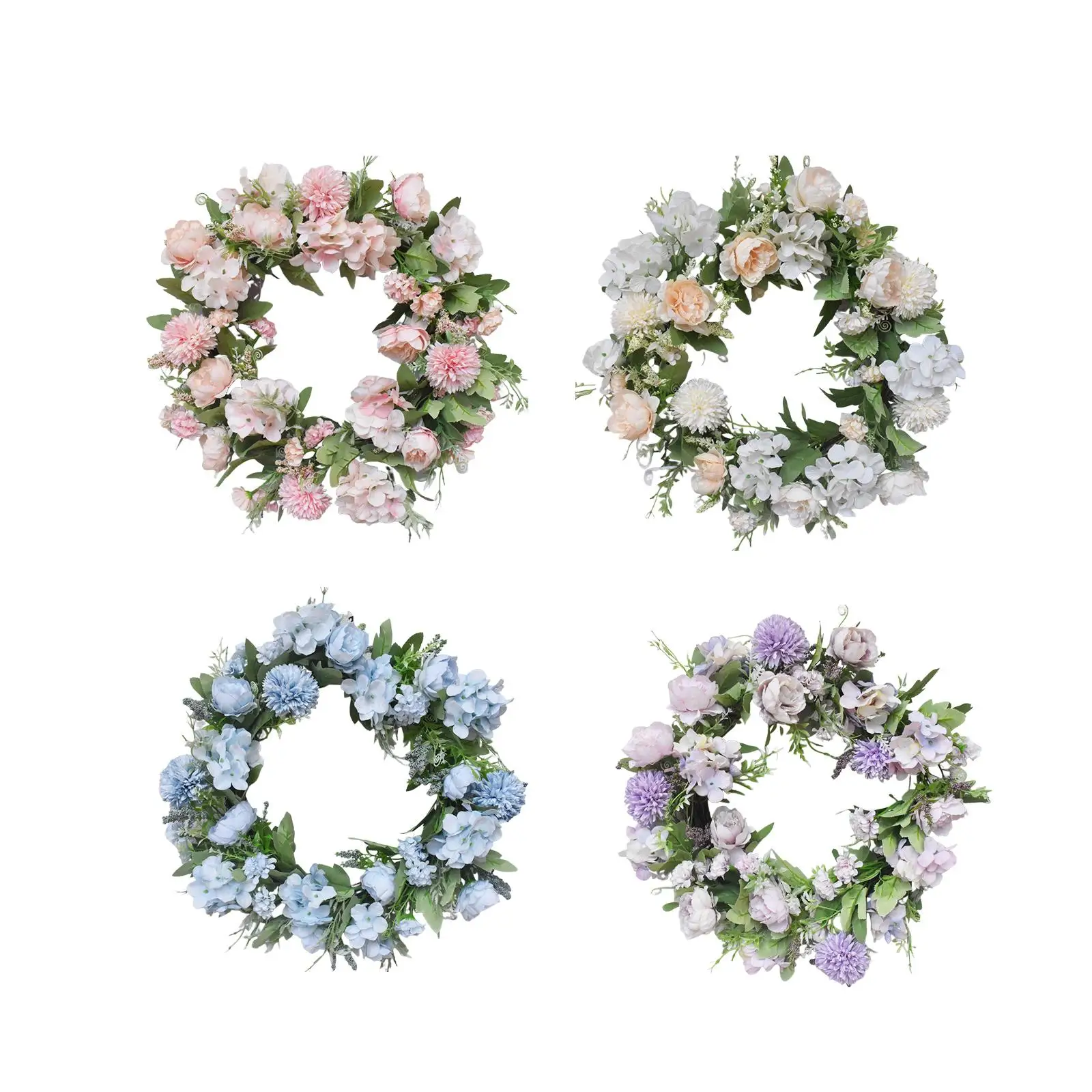 

Artificial Wreath Garland Home Decor 45cm Floral Rustic Spring Summer Wreaths for Wedding Farmhouse Bedroom Living Room Outdoor
