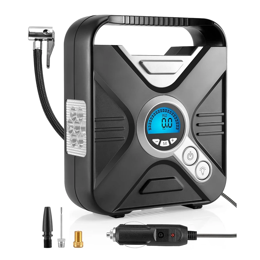 

Car Tyre Inflator 12V Electric Car Air Pump for Car Tyres Bike Tyres with Digital Tyre Pressure Gauge