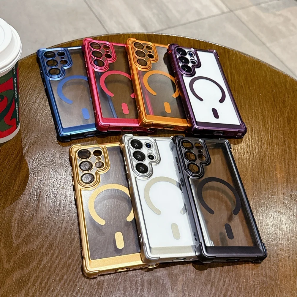 Electroplated Transparent Magnetic Shockproof Phone Case