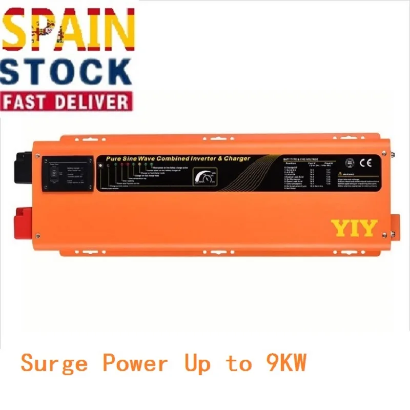 3000W Power Inverter 45A Caricabatteria Led 3Kw Dc24V Ac230V Onda Sinusoidale Pura/Supporto Personalizzato/Off-Grid Solare Spagna Warehous