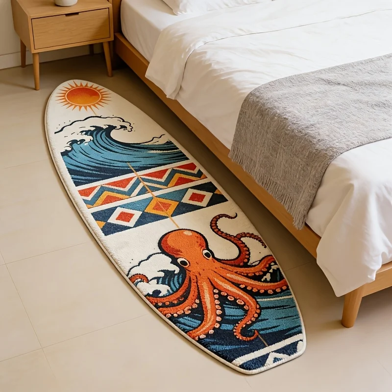 VIKAMA Hawaiian Wind Surfboard Floor Mat Soft Non-Slip Bedroom Bedside Blanket Living Room Cloakroom Decorative Carpet