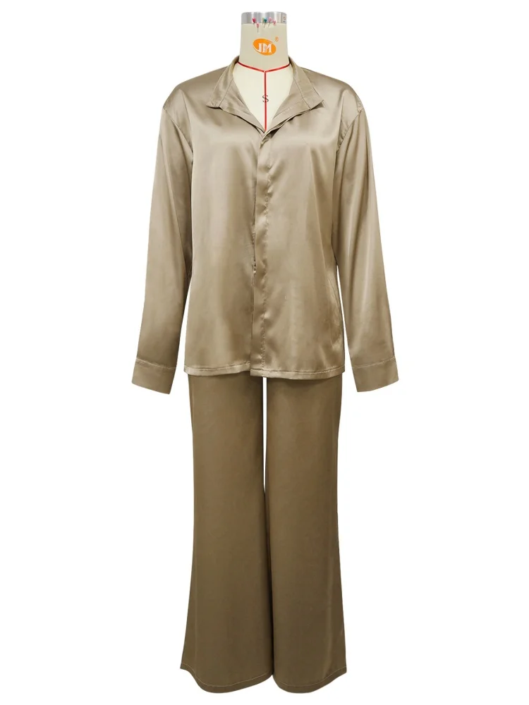 Wmstar  Two Piece Sets Women Wholesale Woven Long Sleeved Shirt and Trousers Pants Set New Style Matching Suit 2025 Fall Clothes