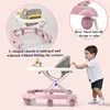 2 in 1 Baby Walker with Music & Light Spinning Toy Dining Tray Safety Brake Floor Mats Push Handle Baby Push Walker Anti-slip 3