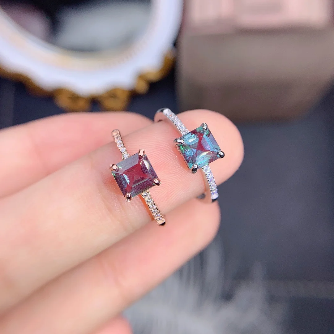 Bague De Fiançailles En Argent Sterling 925, Bijou De Princesse En Pierre Précieuse, 6X6Mm