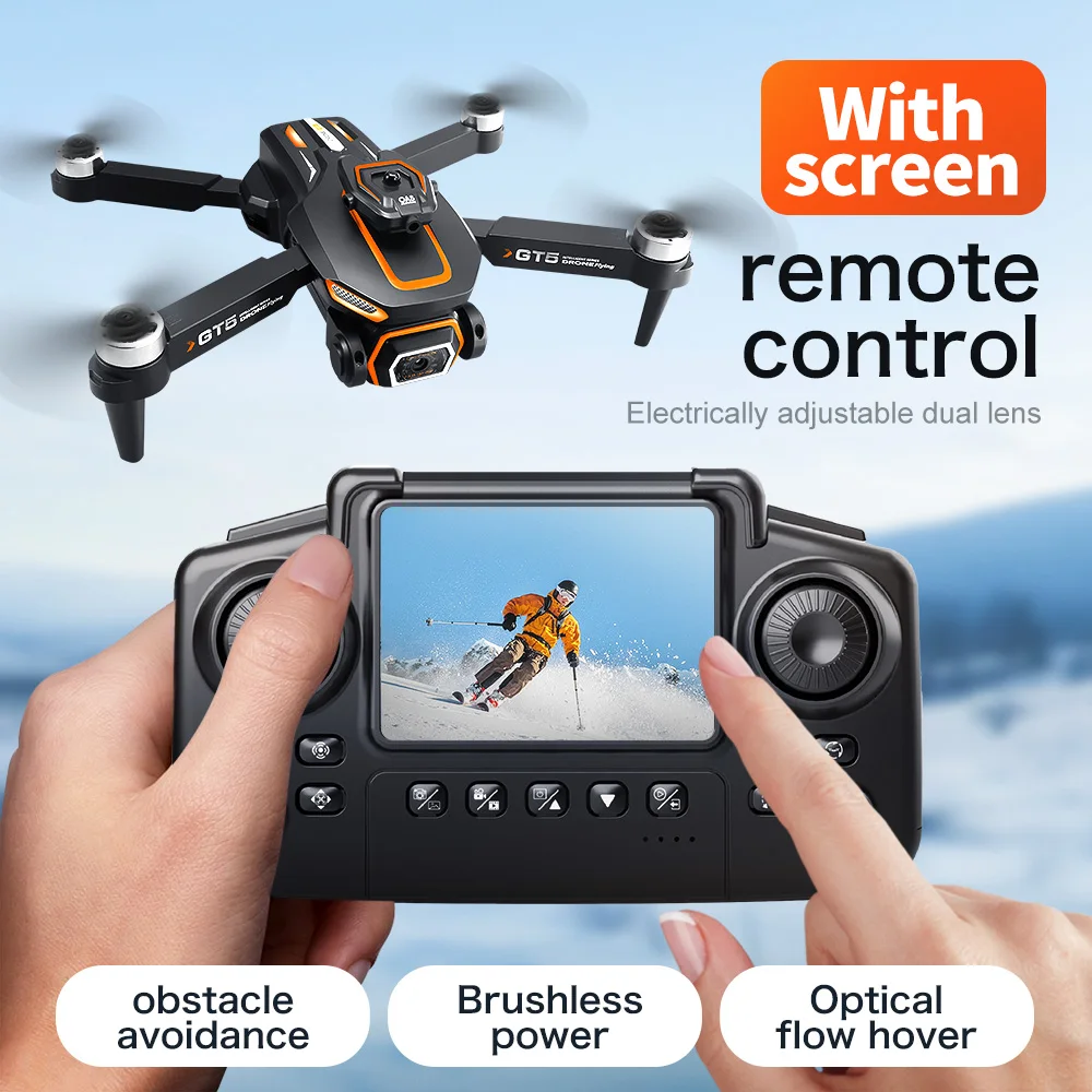 Drone GT5 8K Double Caméra Moteur Sans Balais Pliable 15min Vol