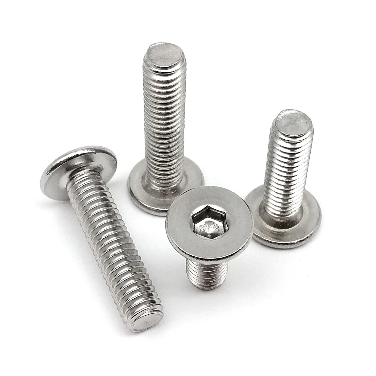 Hexagon Socket Screw Hex Socket Cap Screw Stainless Steel Screws Stainless Steel Screw M2 M2.5 M3 M4 M5 M6 M8 A2 304 Stainless Steel Hex Hexagon Socket Ultra Thin Flat Wafer Allen Head Screw Bolt L=3-100mm
