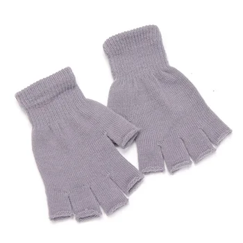 1 Paar Unisex schwarz Halb finger finger lose Handschuhe für Frauen und Männer Wolle gestrickt Handgelenk Baumwolle Winter warme Arbeits handschuhe-1 Paar Unisex schwarz Halb finger finger lose Handschuhe f r Frauen und M nner Wolle