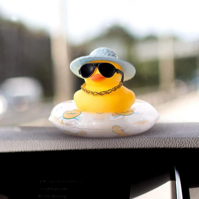 Mini Yellow Car Duck Rubber for Car Accessories Dashboard Toy