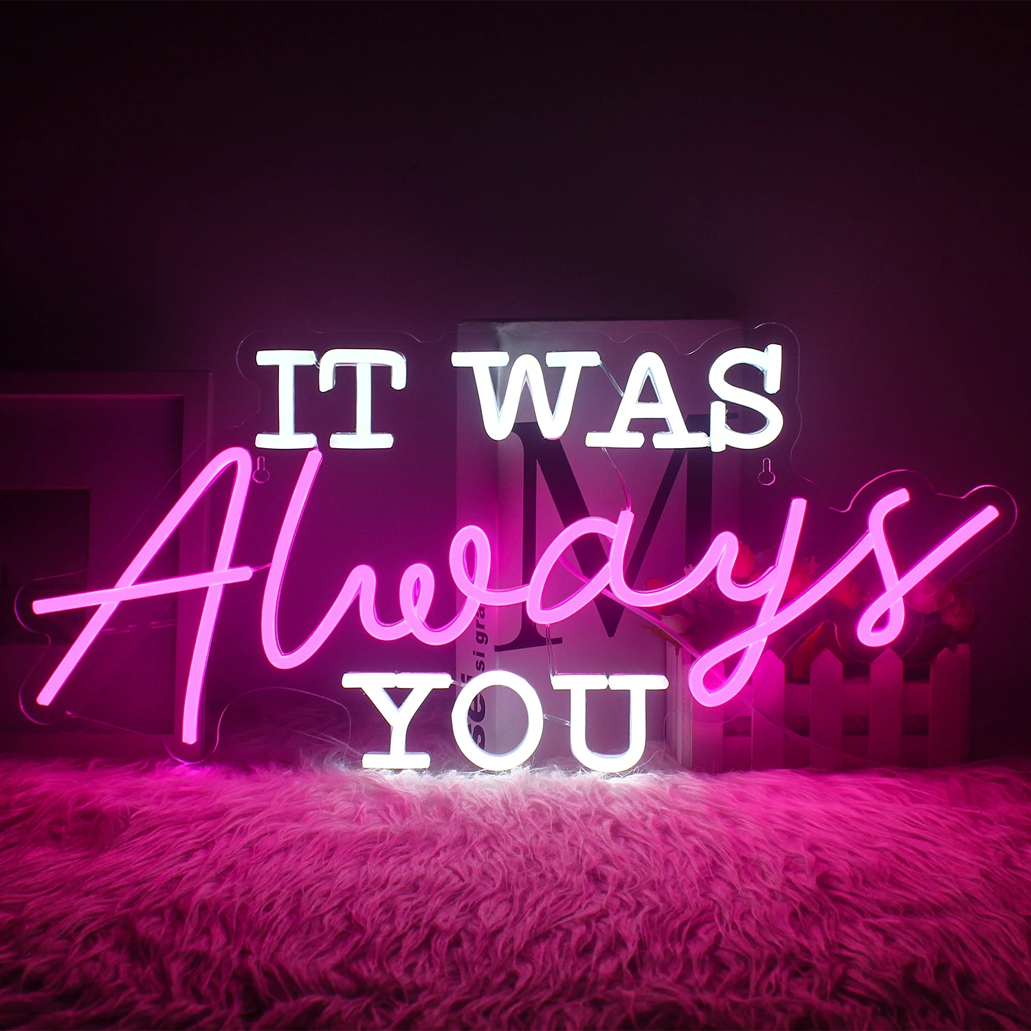 

Ineonlife It Was Always You Neon Sign Board Custom LED Wedding Party Proposal Mural Romantic Style Bedroom Room Wall Decor Gift