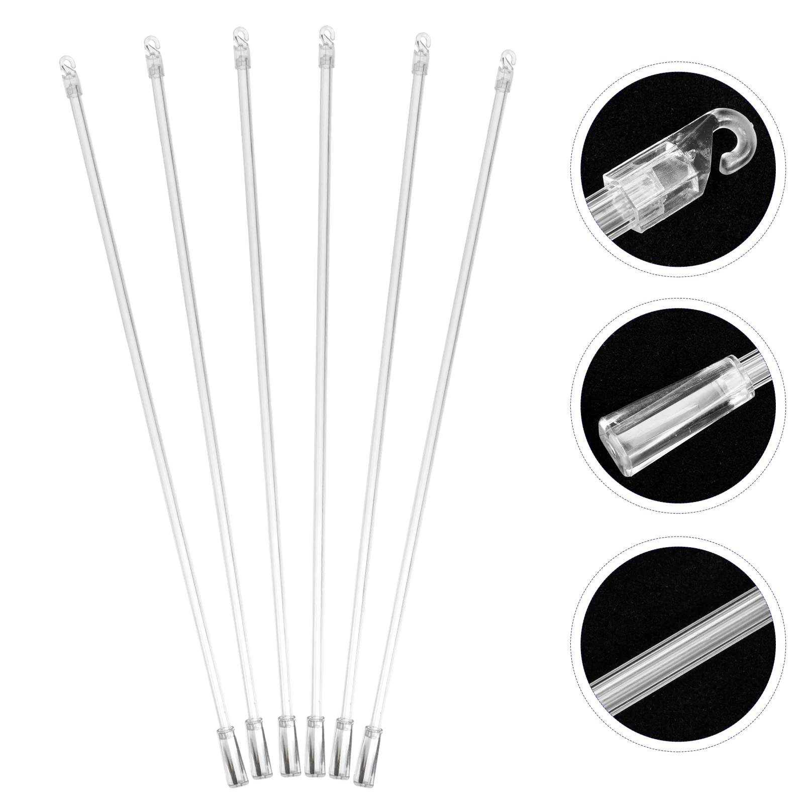 Window Shades Window Blinds Curtain Accessories 17 Inch 6pcs Venetian Blinds Pulling Rod Transparent Curtain Accessories Window Shades Cordless Blinds Pulling Rods With Hook