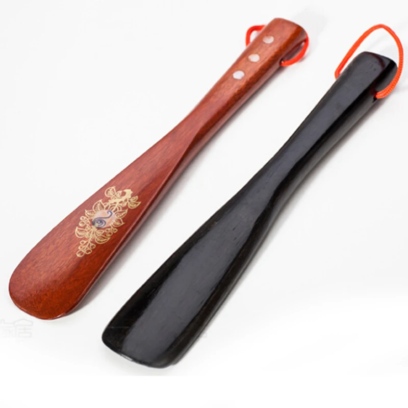 22cm Durable Handle Shoehorn Wooden Shoe Horn Shoe Accessories Shoe Horns Aid Stick Remover Tool Random Color 2