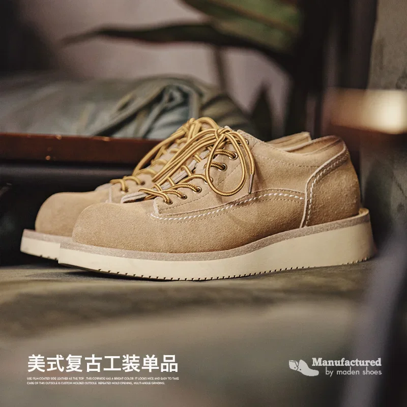 Autumn Winter Shoes Men&rsquo;s Work Ankle Boot Casual Shoes Outdoor Male's Sneakers Vintage Cow-Suede Leather Short Boots leather shoes
