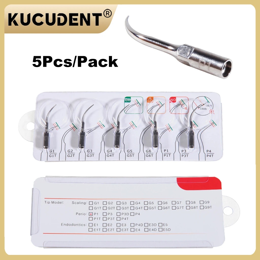 5Pcs/Pack Dental Scaler Tips Ultrasonic Scaler Tip Fit EMS Woodpecker Dental Ultrasonic Scaler Scaling Tip Dentist Instrument