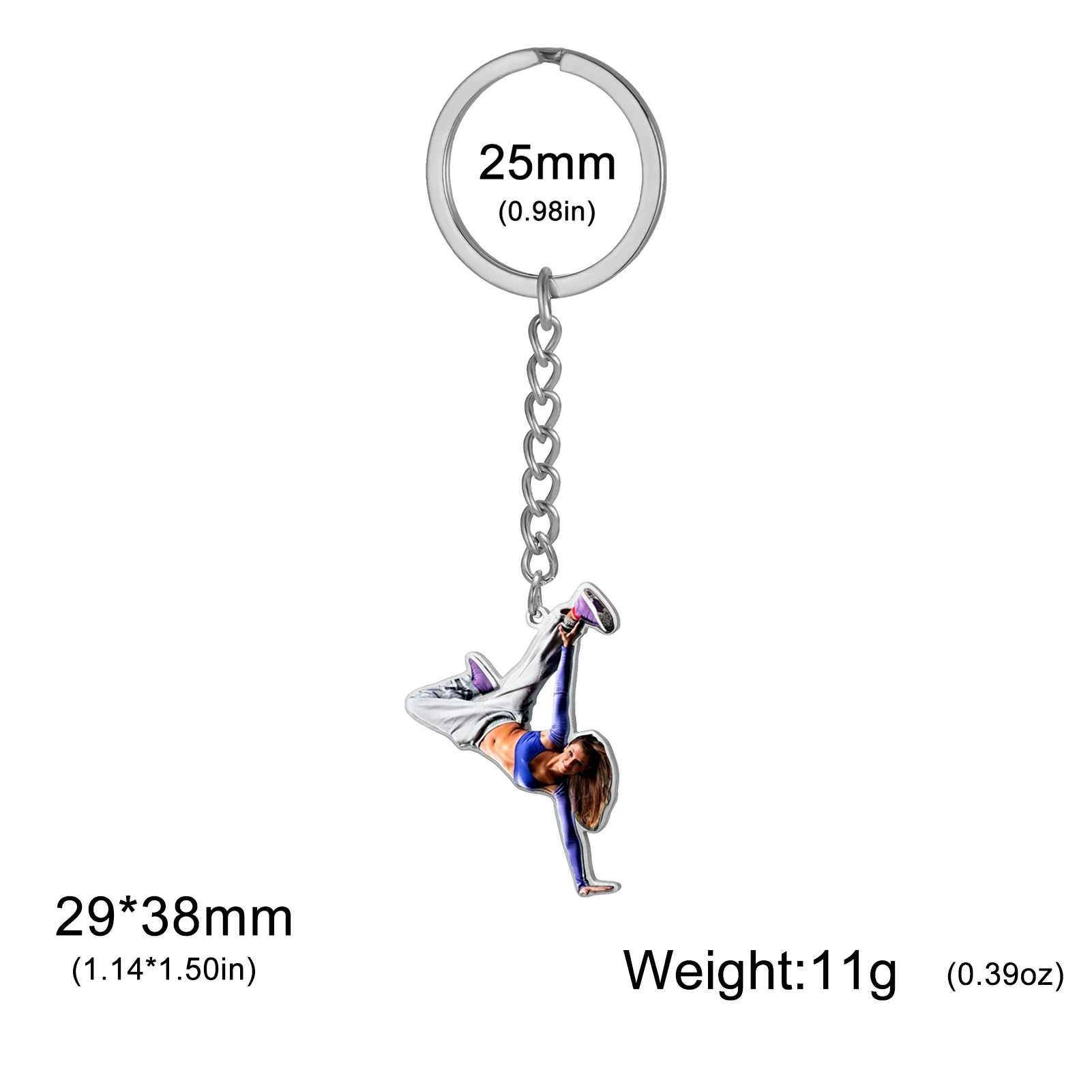COOLTIME Bunter bedruckter Yoga-Schlüsselanhänger aus Edelstahl, stilvolles Sportzubehör, Unisex-Schmuck für Yoga-Enthusiasten – Detail 25
