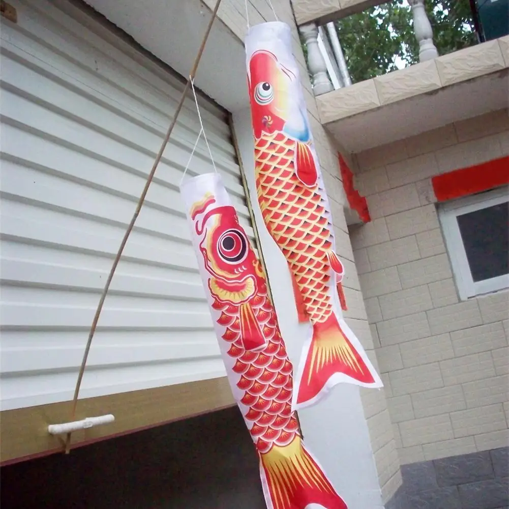 40/55/70/100cm Fish Flag Traditional Japanese Carp Windsock Hanging Pendant Decoration Fish Windsock Yard Carp Windsock Streamer