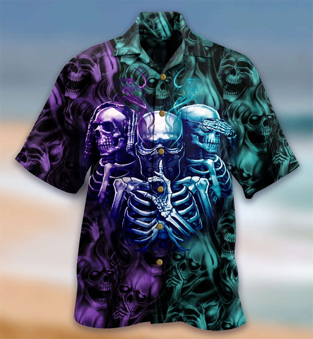 2022 Men's Shirt Horror Pattern Hawaii 
