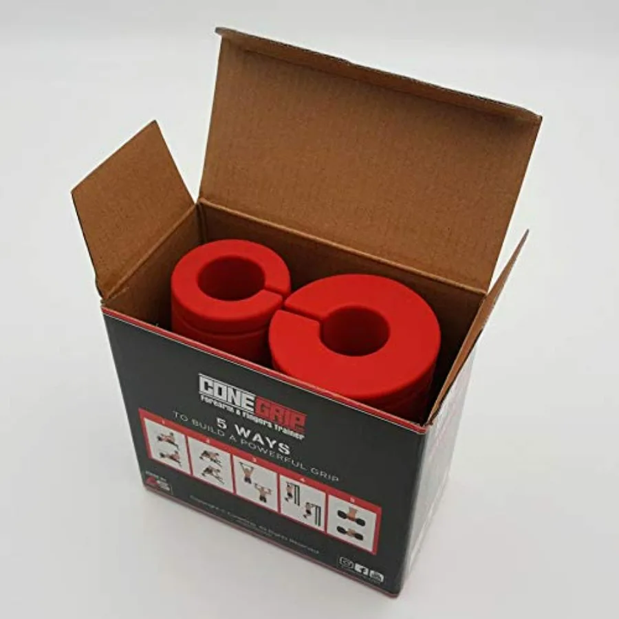 ConeGrip - Forearm & Fingers Trainer New Patented Conic Shape Thick Bar Adapter Grips, Anti-Slip Rubber Material, Perfect for Bo