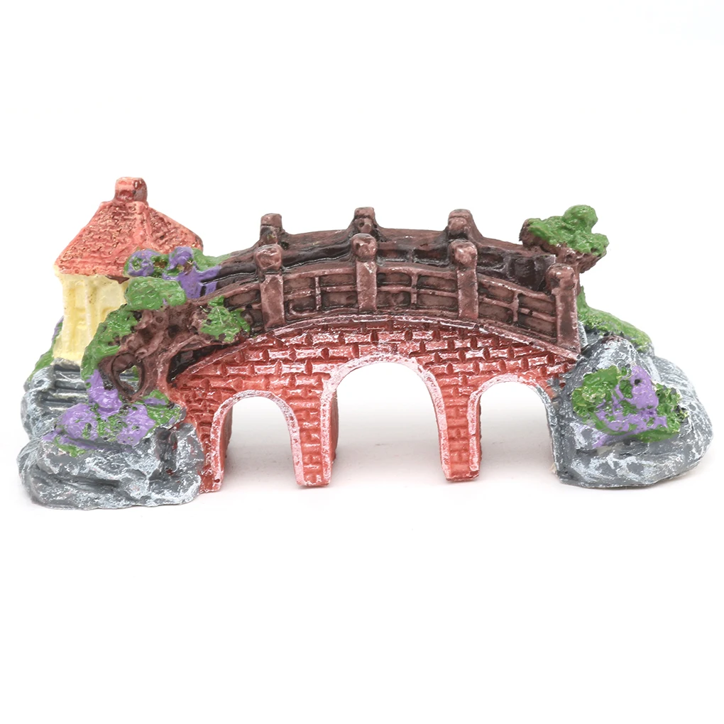 Resin Castle Aquariums Castle Decoration Simulation Turtle Climbing Three Eye Bridge